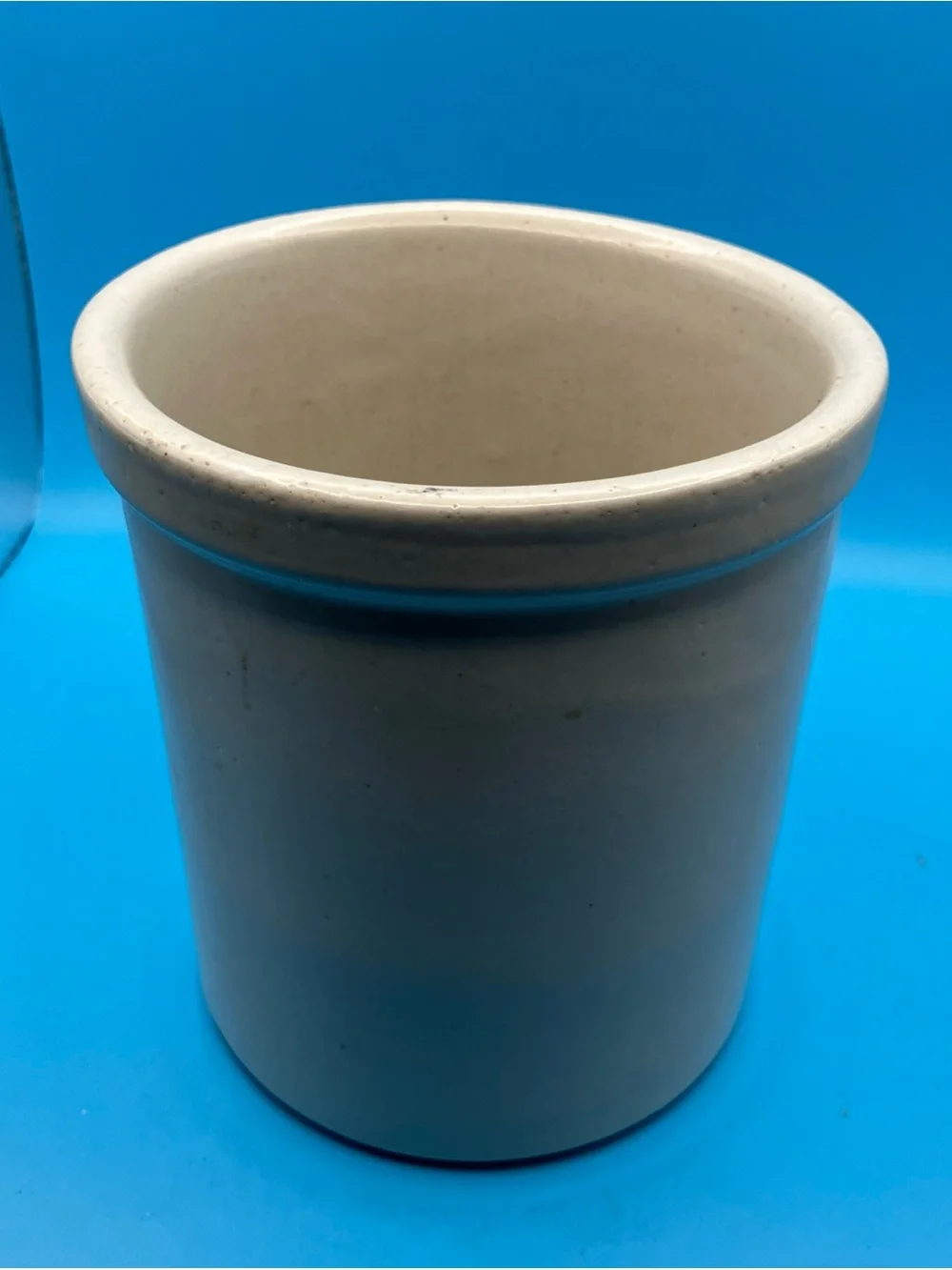 Dresden Ohio Stoneware Crock with Blue Basket Graphic
